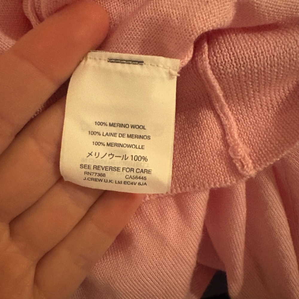 J. Crew Light Pink V-Neck Bow Sweater - Picture 5 of 7